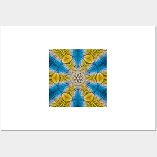 radial yellow gold floral fantasy in square format Posters and Art